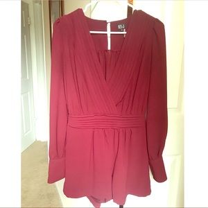 Red long sleeve romper